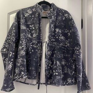 NWOT Free People Lua Bed Jacket Blue Size Small Light Jean Jacket